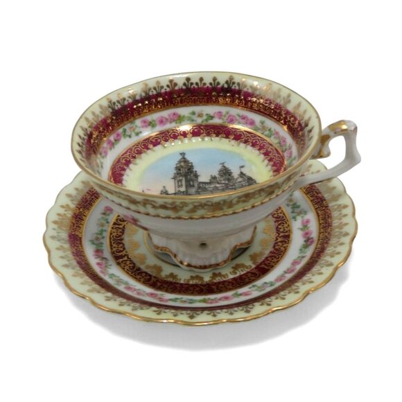 ROYAL VIENNA Imperial International Exhibition LONDON 1909 Cup and Saucer Vintag - Picture 2 of 9